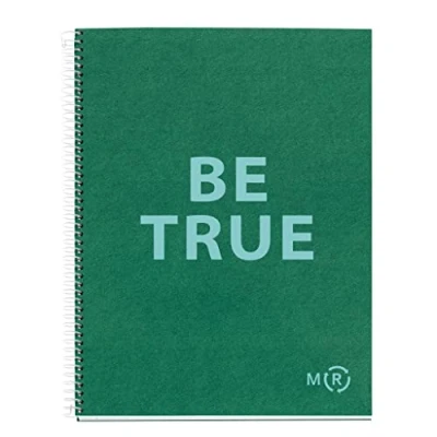 Afbeelding van Miquelrius A4 Be Eco notitieboek, 80 vellen, 90 g/m², punten, 1 kleurband, 4 boren, gerecyclede omslag, smaragdgroen