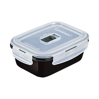 Afbeelding van Luminarc Pure Box Set van 2 luchtdichte glazen containers, 16 x 11 7 cm, 82 cl, tweekleurig