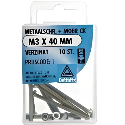 Afbeelding van M.schroef moer ck m3x40mm 10st Deltafix