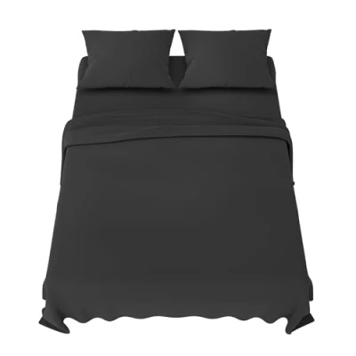Afbeelding van Dreamzie Poligino Beddengoed, 150 x 200 cm, 4 delig, van microvezel, hoeslaken, bedlaken voor tweepersoonsbed, 230 270 2 kussenslopen 50 80 Oeko Tex gecertificeerd,
