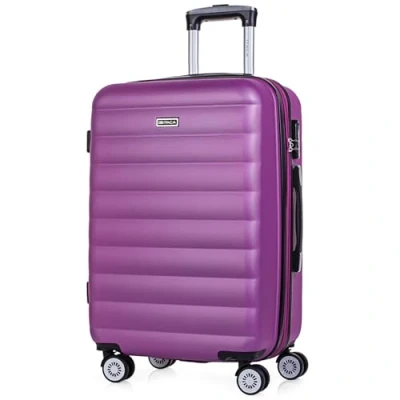 Afbeelding van ITACA Set van 3 trolleykoffers 50/60/70, ABS. Uitbreidbaar. Stijf, bestendig en licht. Telescopische handgreep, 2 handgrepen, 4 wielen. Lock geïntegreerd. Kleine lage kosten, Paars, Koffer