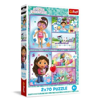 Afbeelding van Trefl Puzzle 2 x 70 Gabby&#039;s Dollhouse (140 onderdelen)