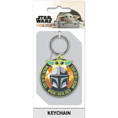 Afbeelding van The Mandalorian Where I Go He Goes Rubber Sleutelhanger