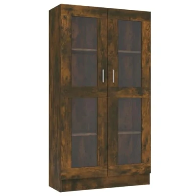 Image de vidaXL Armoire à vitrine Chêne fumé 82,5x30,5x150 cm Bois d&#039;ingénierie815117