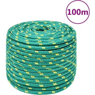 Afbeelding van vidaXL Boottouw 14 mm 100 m polypropyleen groen