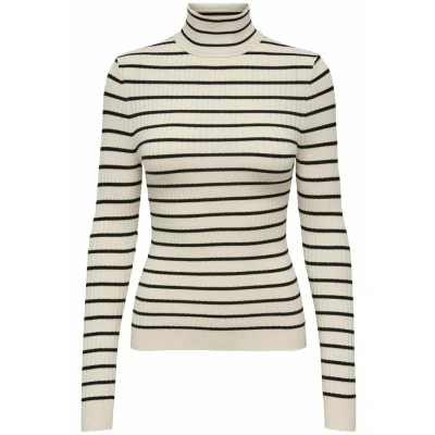 Afbeelding van Only Trui Onlkarol L/s Rollneck Pullover Knt 15165075 Whitecap Gray/black Smal Dames Maat M