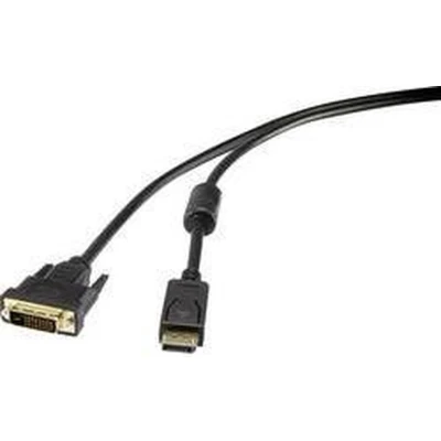 Afbeelding van Renkforce RF 4212210 DisplayPort kabel / DVI Adapterkabel stekker, D 24+1 polige stekker 1.80 m Zwart Schroefbaar, Vergulde