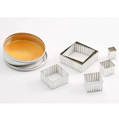 Afbeelding van Thermohauser 8300031845 Uitsteekvormen, roestvrij staal, met golfranden en golfranden, 3,5 x 3,6 8,5 cm