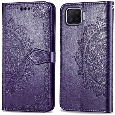 Afbeelding van iMoshion Hoesje Geschikt voor Oppo A73 (5G) Met Pasjeshouder Mandala Bookcase Paars