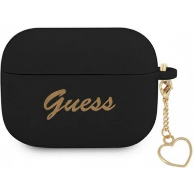 Afbeelding van Guess Heart Silicone Case Geschikt voor Apple Airpods Pro (1e Gen) Zwart