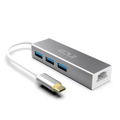 Afbeelding van Inca Adapter ITPC 3T X4 USB 3.0 Ethn. RJ45, 1000Mpbs (RJ45/LAN (1x)), Netwerkadapter, Zilver