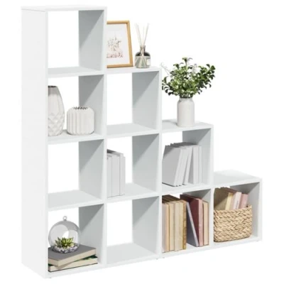 Image de vidaXL Étagère séparatrice de pièce à 4 niveaux blanc 131,5x29x131,5cm857967
