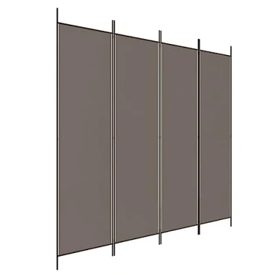 Afbeelding van vidaXL Kamerscherm met 4 panelen 200x220 cm stof antracietkleurig