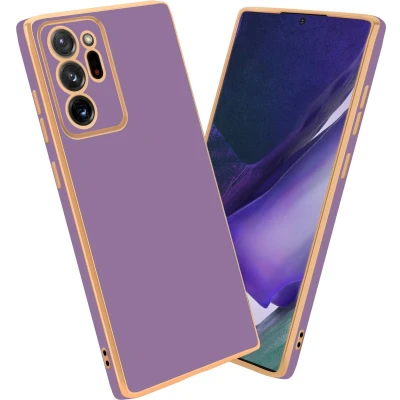 Afbeelding van Cadorabo Hoesje geschikt voor Samsung Galaxy NOTE 20 ULTRA in Glossy Paars Goud Beschermhoes Case Cover van flexibel TPU silicone en met camerabescherming