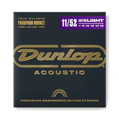 Image de Jeu de cordes guitare acoustique dunlop phosphore bronze light 11 52