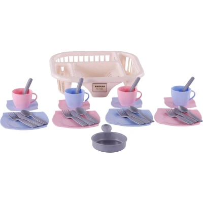 Afbeelding van Cavallino Servies met Afwasrek Roze, 30dlg.