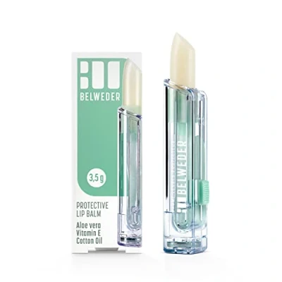 Afbeelding van BELWEDER Lippenbalsem met aloë vera, vitamine E, katoenolie bescherming, hydratatie en regeneratie van de lippen transparante balsem voor mannen vrouwen
