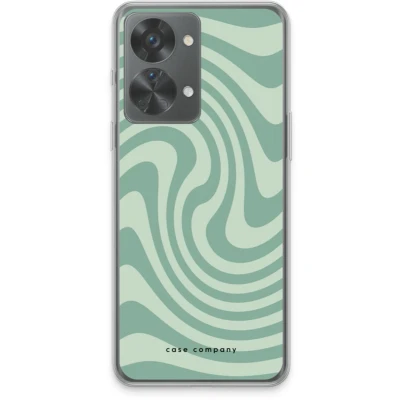 Afbeelding van Case Company® hoesje geschikt voor OnePlus Nord 2T Swirl Groen Soft Cover Telefoonhoesje Bescherming aan alle Kanten en Schermrand