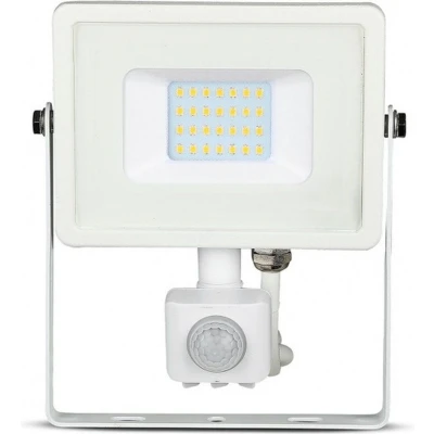 Afbeelding van V TAC VT 20 S W Draaibare LED Schijnwerpers met PIR Sensor Samsung IP65 Wit 20W 1600 Lumen 3000K 5 Jaar
