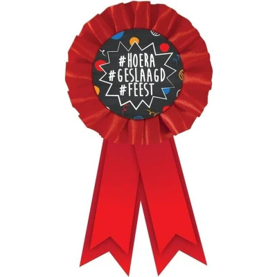 Afbeelding van Rozet Hoera geslaagd feest
