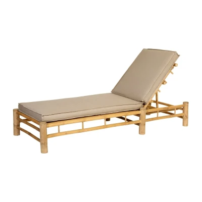Afbeelding van Bamboo Sunlounger Taupe Exotan