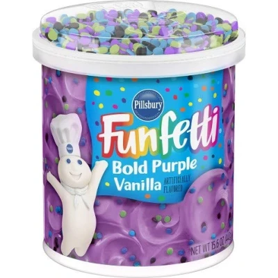 Afbeelding van Pillsbury Funfetti Bold Purple Vanilla Frosting (461 ml)