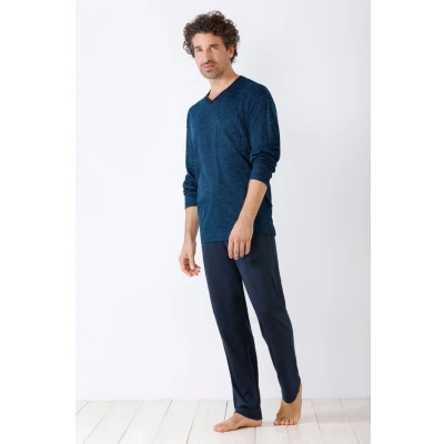 Afbeelding van Hajo pyjama heren blauw