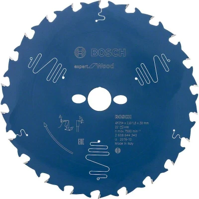 Image de BOSCH 2608644340 lame de scie circulaire Expert pour le bois, 254 x 30 2.6/1.8 mm, 22T