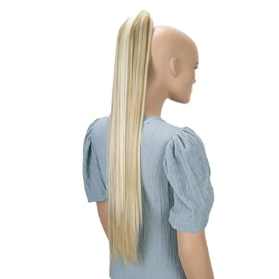 Afbeelding van Prettyshop H166 paardenstaart haarstukje, extra lang, stijf, hittebestendige kunstvezel, 71 cm, blond