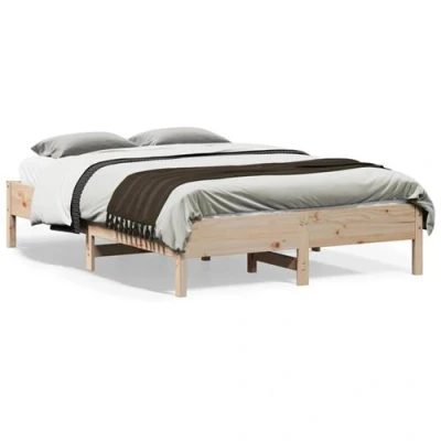 Image de vidaXL Cadre de lit sans matelas 135x190 cm bois pin massif