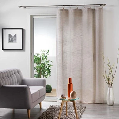 Image de Panneau a anneaux 140 x 240 cm voile tisse milza Beige