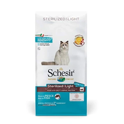 Afbeelding van 2x10kg Sterilized &amp; Light met Vis Schesir Kattenvoer