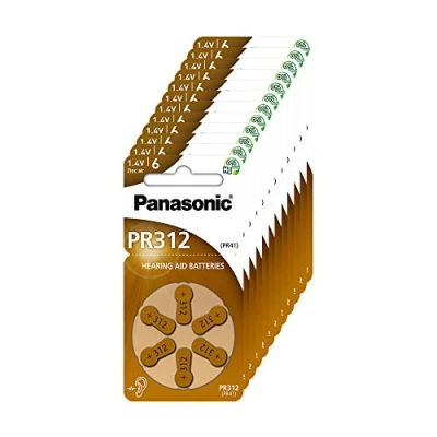 Afbeelding van 10 Blisters (60 batterijjen) Panasonic 312 / PR312 PR41 Gehoorapparaat batterijen
