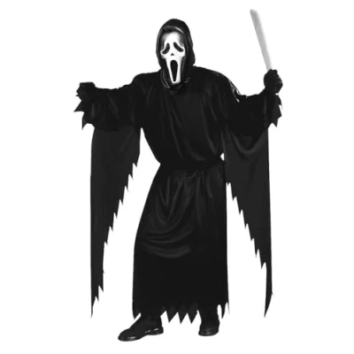 Afbeelding van FUNWORLD Zwart en wit Ghost Face spokenmasker voor volwassenen