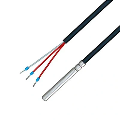 Afbeelding van iOVEO 035HP01301 PT100 3 aderige temperatuursensor met PVC kabel tot 105 C