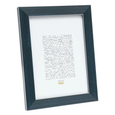 Afbeelding van Deknudt Blauwe fotokader met rand in zilver 9x13 S41VK6