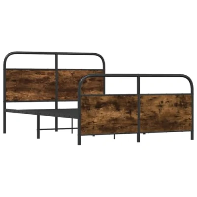 Afbeelding van vidaXL Bedframe zonder matras bewerkt hout gerookt eiken 120x200 cm