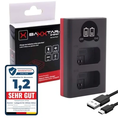 Afbeelding van Baxxtar EN EL25 acculader Compatibel met Nikon Z30 Z50 Z FC 19112 USB Dual LCD Mini Aangedreven via C of Micro