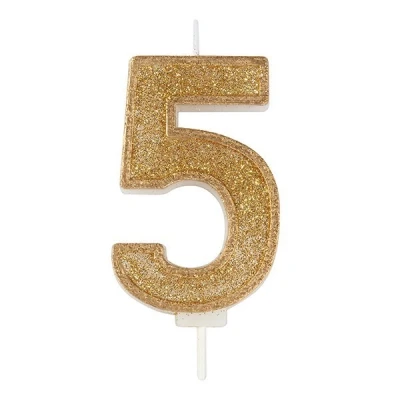 Afbeelding van Culpitt Cijferkaars #5 Goud met Glitter