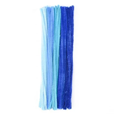 Afbeelding van Vaessen Creative 1601 005 chenillegaren, nylon, blauw, 0,6 x 30 cm