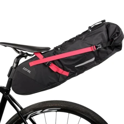 Image de Sacoche de selle velo zefal z adventure r17 pour 17l noir rouge etanche fixation scratch Noir/rouge