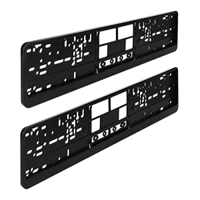 Afbeelding van Navaris 2x kentekenplaathouder Europese standaard Voor kentekenplaten van 52 x 11 cm Nummerplaathouder Zwart