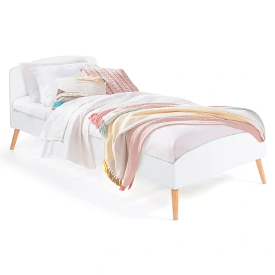 Afbeelding van Lit simple scandinave 90 x 190 CM SOREN bois et blanc