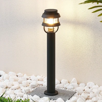Afbeelding van Lindby Tuinpad verlichting 1licht staal, aluminium, glas H: 60 cm E27 donkergrijs, helder