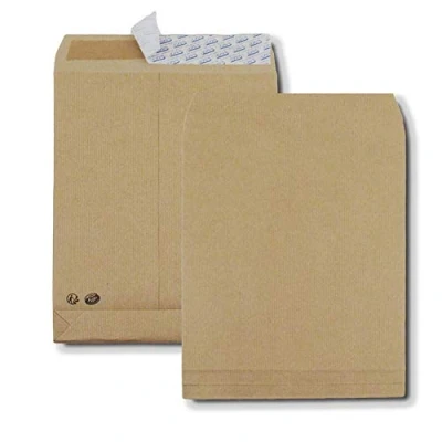 Afbeelding van GPV 250 stuks kraftpapieren hoezen, zelfklevend, 120 g, 3 vouwen, 229 x 324 cm, C4