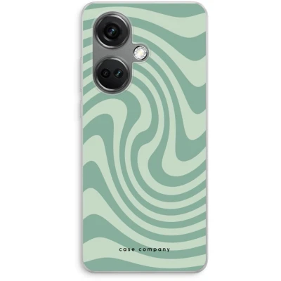 Afbeelding van Case Company® hoesje geschikt voor OnePlus Nord CE 3 Swirl Groen Soft Cover Telefoonhoesje Bescherming aan alle Kanten en Schermrand