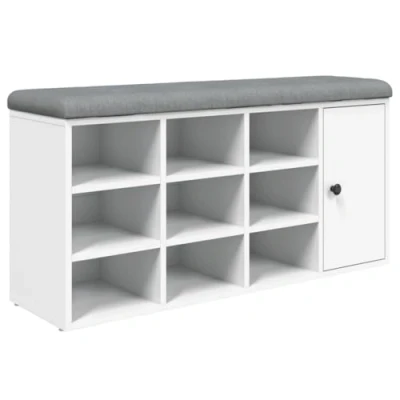 Image de vidaXL Banc à chaussures blanc 102x32x50 cm bois d&#039;ingénierie835110