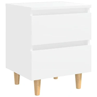 Afbeelding van Nachtkastje met massief grenenhouten poten 40x35x50 cm wit