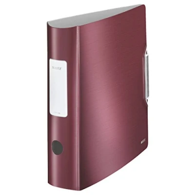 Image de Leitz ordner active style, 180 grad, 80 mm, granat rot din a4, runder rcken, aus pp, gebrstete oberflche, innen silber, mit auf
