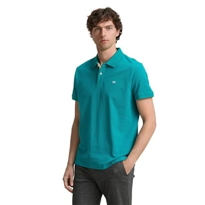 Image de TOM TAILOR Polo piqué basique pour homme 1031006, 11037 Vert bouteille foncée, XXL